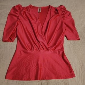 Elegant Pink Satin Blouse